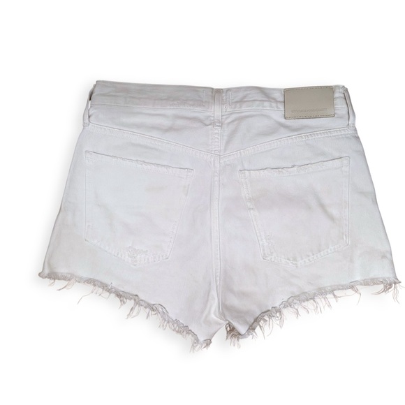 Citizens Of Humanity Annabelle White Denim Shorts Zip High Waist Distressed 25 - Picture 3 of 12
